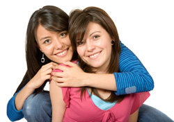 photo of two young women
