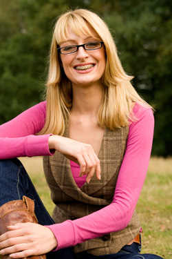 photo of young woman wearing braces